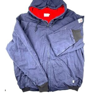 Tyndale FR Arc Rated Flame Resistant Work Jacket Navy Blue Men's 4XL Tall